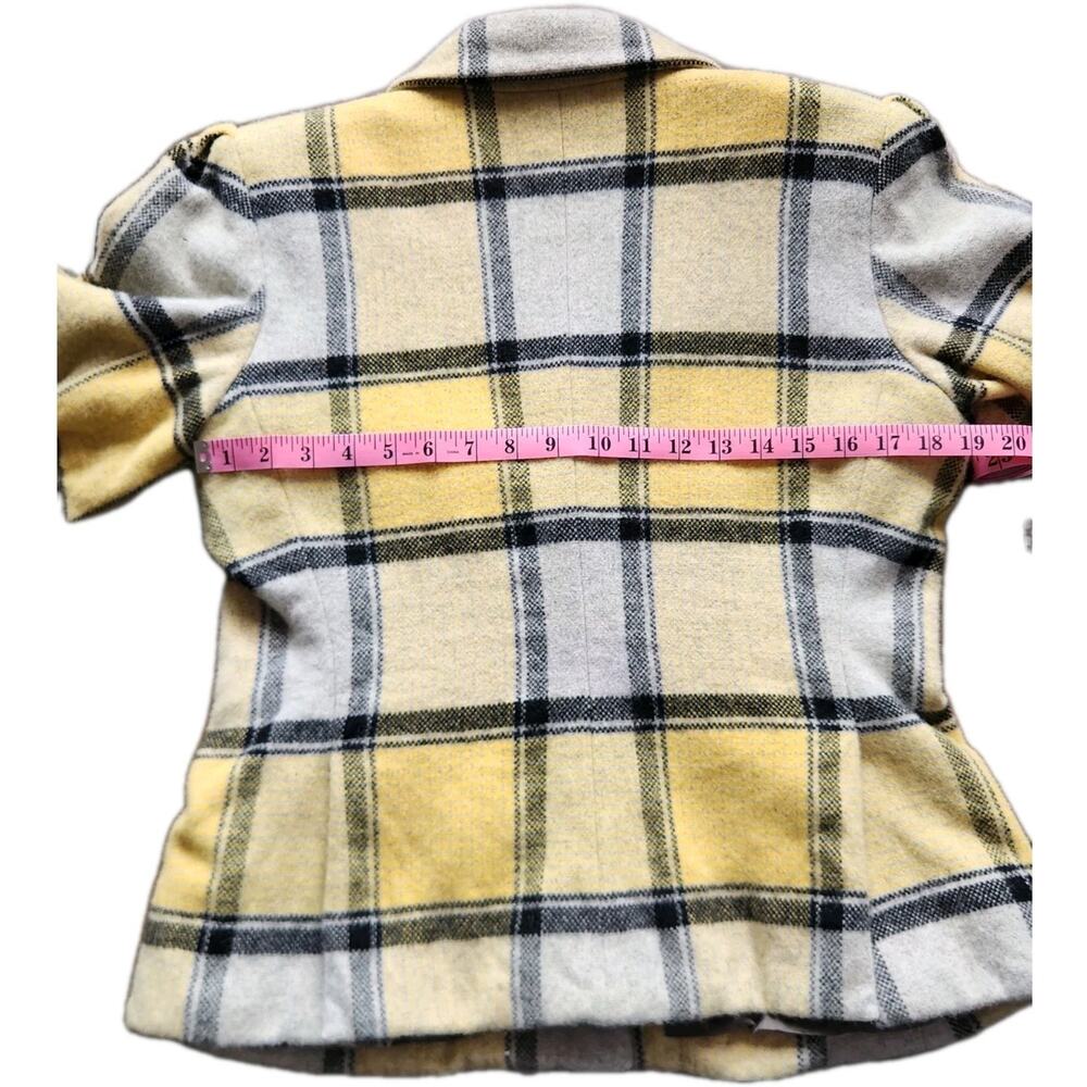 Vintage YSL Yves Saint Laurent Rive Gauche Plaid Wool Jacket Short Coat France - Picture 8 of 12